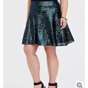 Teal SEQUIN mini skirt by Torrid